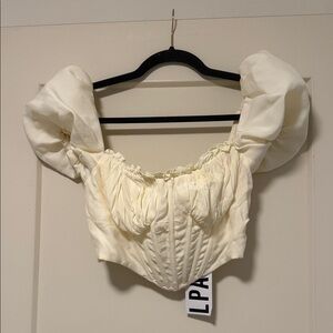 LPA Cream Puff Sleeve Women's Top brand new